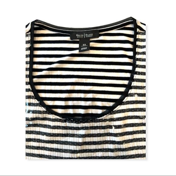 White House Black Market Women’s Sequin Striped Tank Top Extra Small - Picture 2 of 6